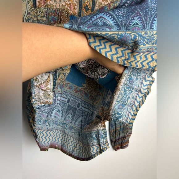 Feathers by tolani Blouse top S Modal Cotton Lightweight Bohemian Whimsigoth - Picture 9 of 13